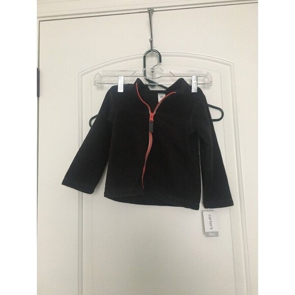 Carters Toddler Boys Fleece Jacket Full Zip Size 24 Months Black